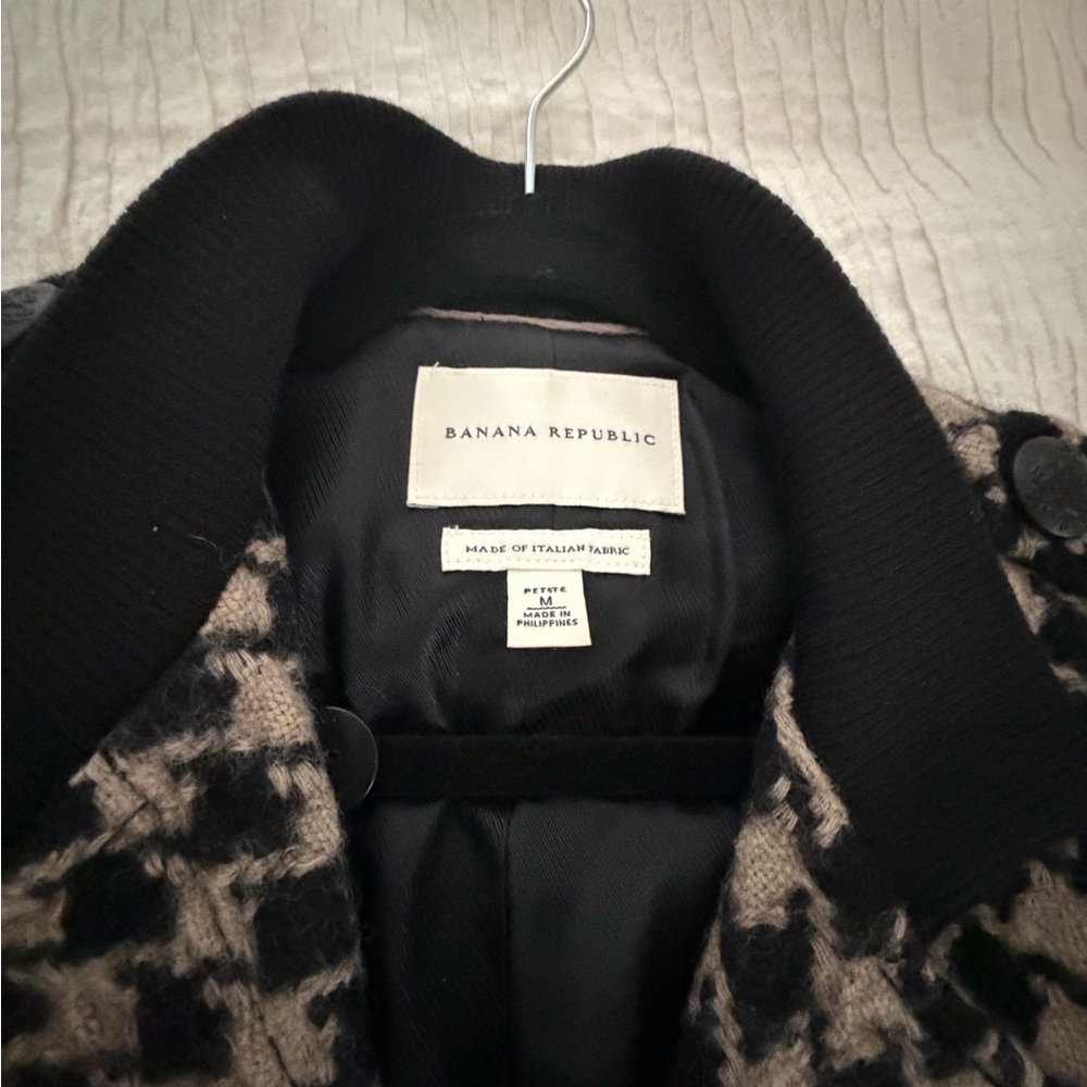 Banana Republic Black and Tan Houndstooth Blazer Medium - Picture 4 of 8